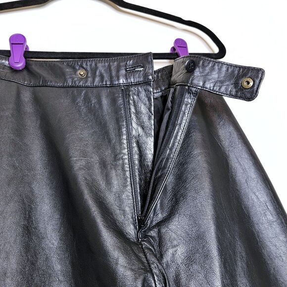 Excelled Genuine Leather Straight-Leg Pants - Picture 3 of 10